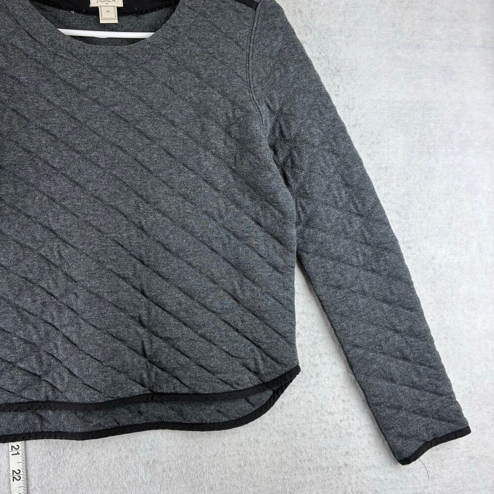 J Crew Quilted Crop Sweater Women's Oversized XS Soft 100% Cotton Poly Filled - Picture 3 of 8